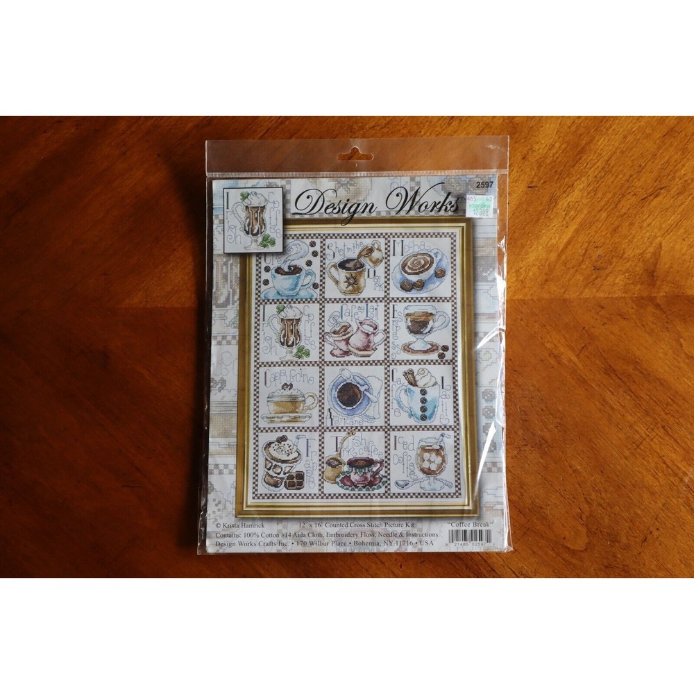 Design Works Crafts 12x16" Counted Cross Stitch Coffee Break Iced Latte Mocha Cu